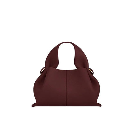 Borsa a Tracolla Cloud Dumpling da Donna, Borsa a Spalla Minimalista di Lusso in Vera Pelle Composita di Vacchetta, Piccola Dimensione