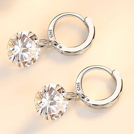Pure925 Silver Earring 2 Carat 8mm Total 4ct Certified Moissanite Earrings Women Wedding Trendy Jewelry Dropship Suppliers PlatiNum