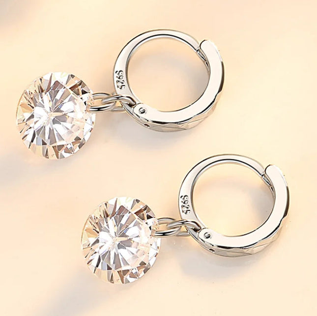 Pure925 Silver Earring 2 Carat 8mm Total 4ct Certified Moissanite Earrings Women Wedding Trendy Jewelry Dropship Suppliers PlatiNum