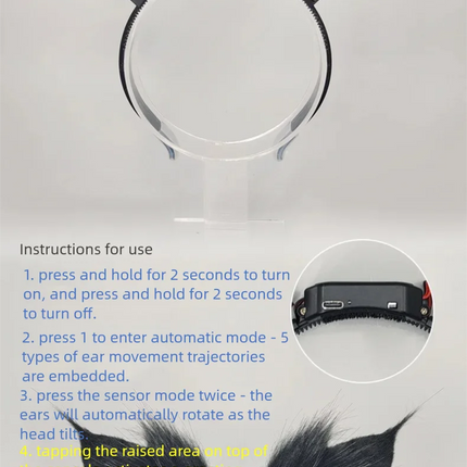 Electric Fox Ear Headband Gravity-Sensitive Simulation Realistic Animal Fluffy Ears Cosplay Headpiece Cat Ear Anime Accessories
