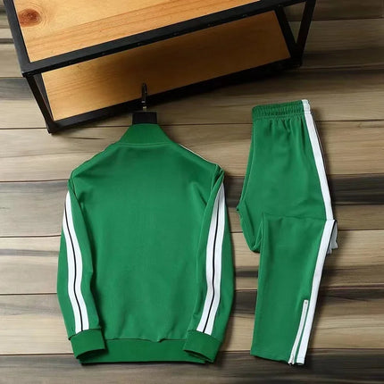 European and American new leisure sports suit men and women high-end fashion space cotton cardigan fashion two-piece large size PlatiNum
