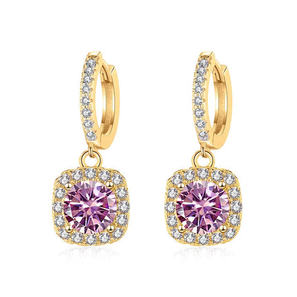 JoyceJelly 1ct GRA Certified Moissanite Earrings For Women 18 Color VVS D Solid Sterling Silver 925 Plated 18K Gold Fine Jewelry PlatiNum