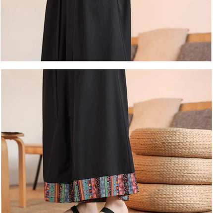 Pantaloni a gamba larga Samurai giapponese Pantaloncini estivi leggeri Patchwork Pantaloni larghi casual Pantaloni traspiranti alla moda alla moda da uomo