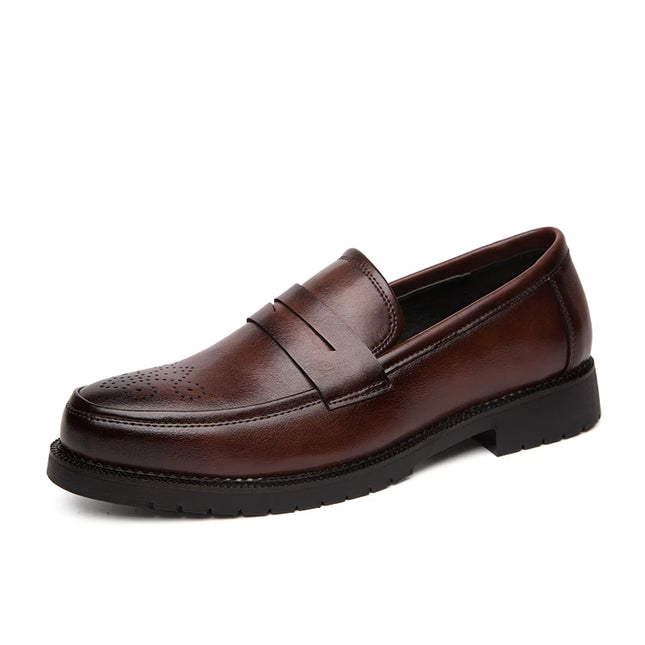 Scarpe Casual con suola spessa di lusso primaverile mocassini Penny neri da uomo scarpe eleganti da ufficio marrone per Mentênis masculino