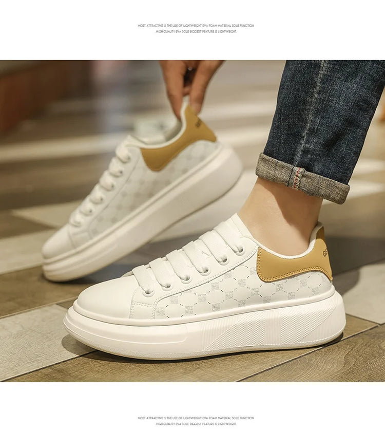 Leather Men Shoes Sneakers Trend Casual Shoe Breathable Leisure Male Sneakers Non-slip Footwear Men Vulcanized Shoes2026