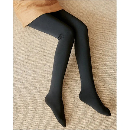 Collant in pile da donna Collant invernali caldi neri sexy Calze a vita alta Collant in velluto spesso sottile elastico da donna