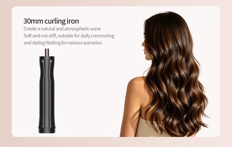 Professional 6 in 1 Cold Hot Air Styling Brush Hair Dryer Curling Iron Straightener Flat Iron 1700W Fast Dry Voluminous Waves