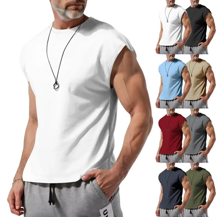 Amazon cross-border men's clothing summer new sleeveless t-shirt youth casual loose thin vest men PlatiNum