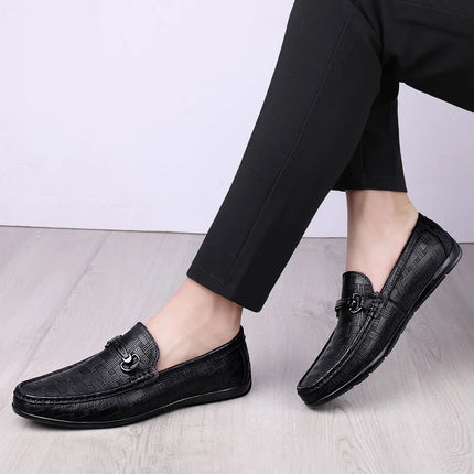 Nuovi Mocassini Neri da Uomo 2026, Scarpe in Pelle di Alta Qualità, Design Elegante, Suola Morbida, Comode Scarpe Casual