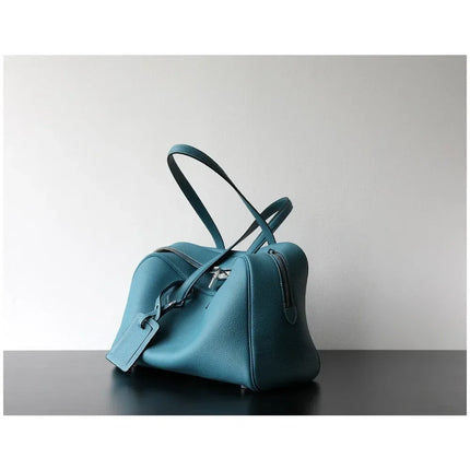 Borsa da donna in pelle di vacchetta di alta qualità, semplice borsa a tracolla di grande capacità, borsa a spalla.