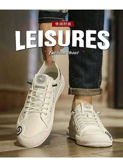 European Station Leather Fashion Men's Sneakers Men Shoes Man Embossed All Fashion Leather Red Casual Shoes for Men Men Shoes