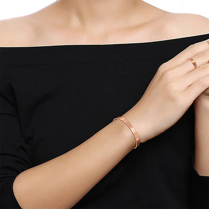 Set Bracciali e anelli in rame puro per donna Uomo Polsino semplice Braccialetti magnetici Artrite Salute Gioielli in rame massiccio platinumshop