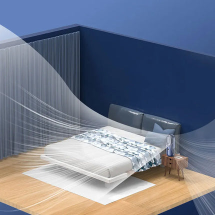 Ventilatore da Terra Senza Pale Ricaricabile, Ventilatore di Raffreddamento per Bambini, Ventilatore di Sicurezza 2000mAh, Raffrescatore d'Aria Domestico con 6 Velocità