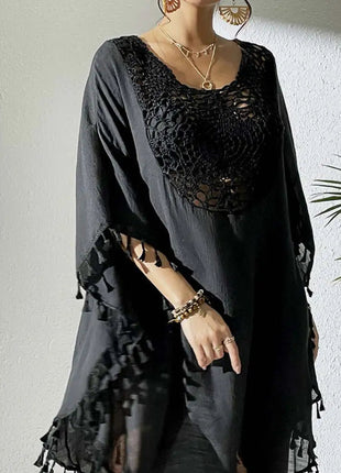 Abito Copricostume Estivo da Donna con Scollo Quadrato, Protezione Solare, Vestibilità Ampia, Traforato, per Spiaggia e Vacanze platinumshop