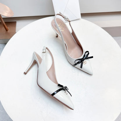 Heels sandals Gladiator summer luxury Brand 2025 bow Women High Heels Pointed toe designer Elegant Slingbacks Party Ladies Shoes