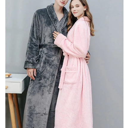 Donna Autunno e Inverno Caldo Lungo Velluto Corallo Spessore Coppia Accappatoi Da Bagno Uomo Donna Pigiama Doccia Accappatoio Asciugamani Da Bagno Per Adulti