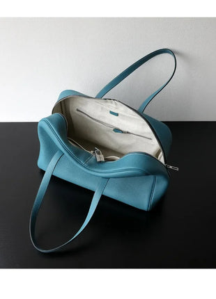 Borsa da donna in pelle di vacchetta di alta qualità, semplice borsa a tracolla di grande capacità, borsa a spalla.