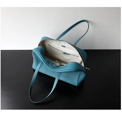 Borsa da donna in pelle di vacchetta di alta qualità, semplice borsa a tracolla di grande capacità, borsa a spalla.