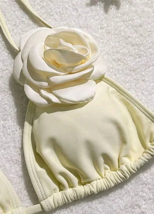 Costume da Bagno Sexy con Fiori e Fascia, Bikini a Perizoma 2025, Costumi da Bagno Donna con Lacci, Set Bikini Brasiliano, Biquini Mujer platinumshop