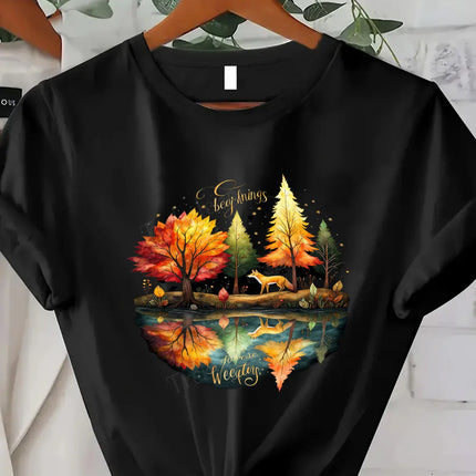 T-shirt confortable pour femme avec imprimé floral Harvest the Moments | T-shirt pour femme inspiré de l'automne