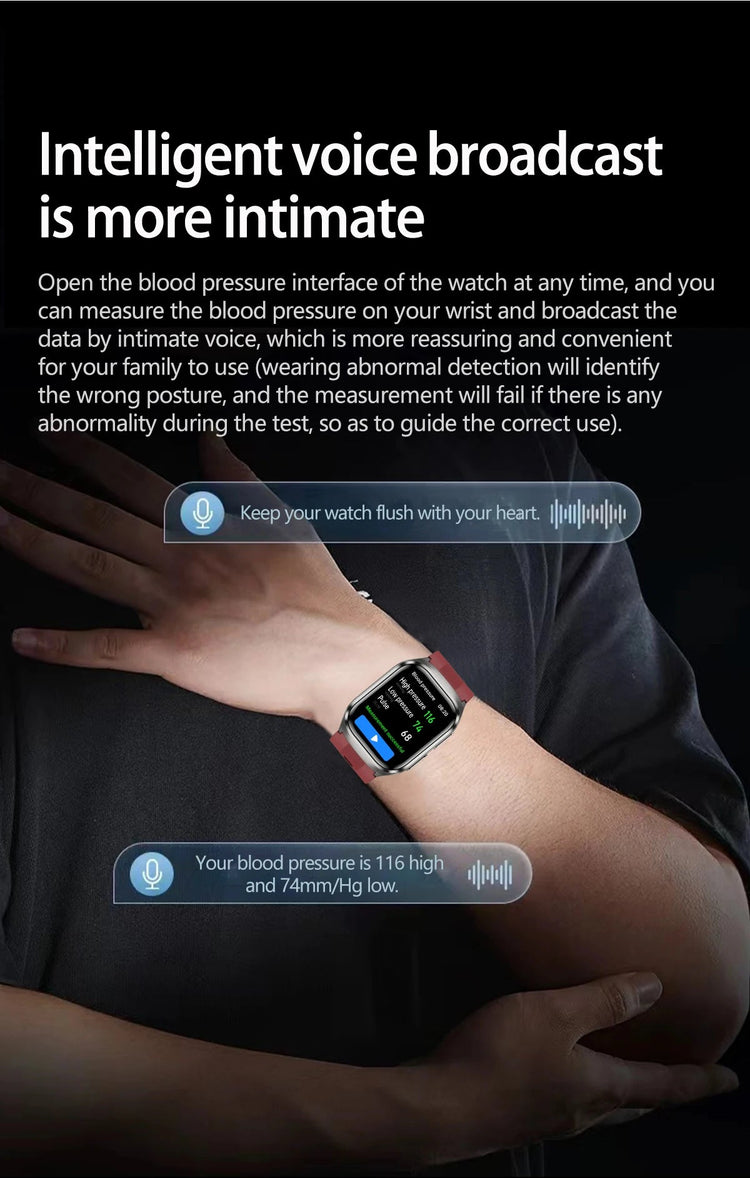 2026 Nuovo aggiornamento AI diagnostico Airbag pressione sanguigna precisa salute SmartWatch acido urico ECG lipidi nel sangue Smartwatch uomo donna platinumshop