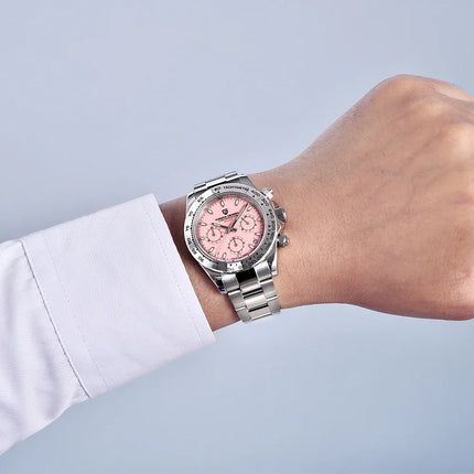 PAGANI DESIGN Nuovo orologio da polso al quarzo da uomo con lunetta in acciaio inossidabile, cronografo di lusso con vetro zaffiro VK63, orologio da uomo reloj hombre platinumshop