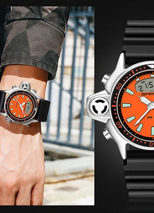 SANDA Sport orologio digitale al quarzo da uomo orologi subacquei creativi orologio da uomo con allarme impermeabile orologio con doppio Display Relogio Masculino platinumshop