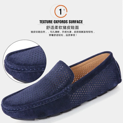 Mocassini da Uomo in Pelle Scamosciata Traspiranti Estivi, Scarpe da Guida di Lusso, Nuove Calzature Casual da Uomo