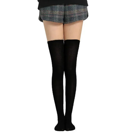 Moda ragazze carine coscia alta nero bianco a righe sopra il ginocchio calzini lunghi scaldamuscoli Lolita calze gotiche per donne sexy