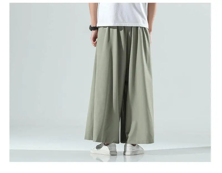 Abbigliamento da uomo in stile cinese estate sottile seta di ghiaccio pantaloni larghi Casual da uom