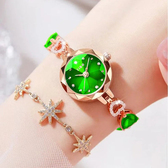 UTHAI L92 Orologio da donna di marca, orologio al quarzo da donna impermeabile con diamanti intarsiati in cristallo, di lusso, alla moda e di alta qualità. platinumshop