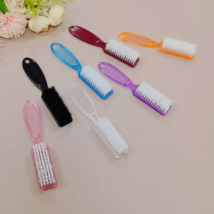 Cleaning Nail Brushes Transparent Long Handle Soft Remove Dust Nail Brushes Multifunctional Five Color Manicure Pedicure Tools
