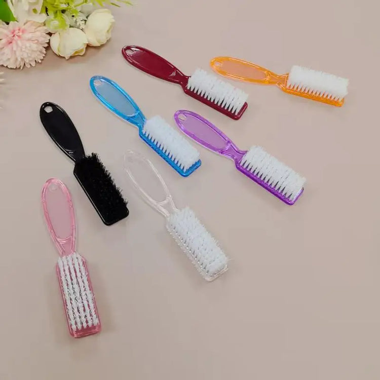 Cleaning Nail Brushes Transparent Long Handle Soft Remove Dust Nail Brushes Multifunctional Five Color Manicure Pedicure Tools