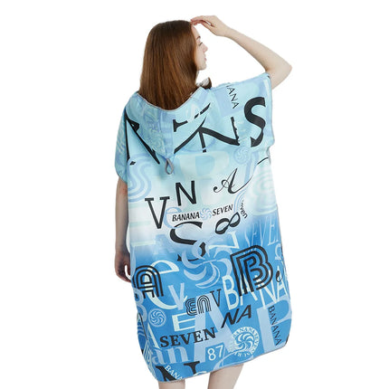 Surf Poncho Towel Quick Dry Microfiber Hooded Beach Robe Changing Poncho Bath Towel Beach Poncho for Adults (A12)