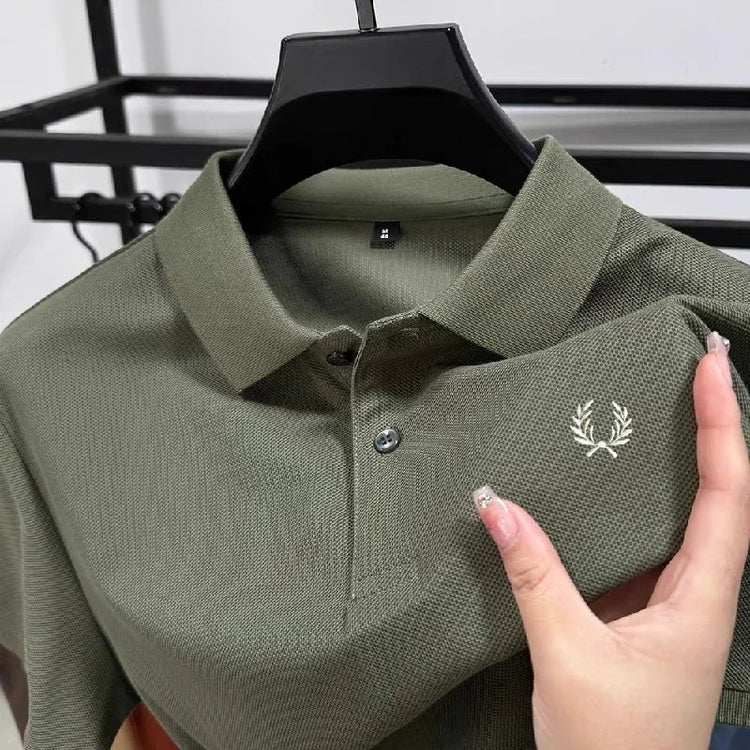 Polo da uomo di alta qualità, in cotone pesante, estivo, nuovo, classico, di marca, ricamato, comodo, traspirante, alla moda, a maniche corte