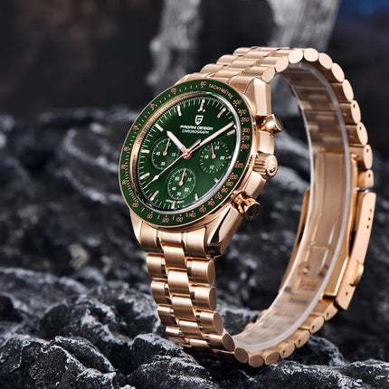 PAGANI DESIGN PD1701 Orologi da uomo di lusso in oro Orologi da polso al quarzo Cronografo VK63 Orologio da uomo AR Orologio con specchio in zaffiro Regali