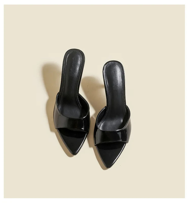 Sexy Pointy Toe Thin High Heels Slippers For Ladies Elegant Style Summer Slip-on Outdoor Walking Sandals Mules Women Party Shoes