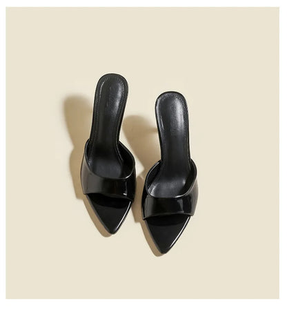 Sexy Pointy Toe Thin High Heels Slippers For Ladies Elegant Style Summer Slip-on Outdoor Walking Sandals Mules Women Party Shoes