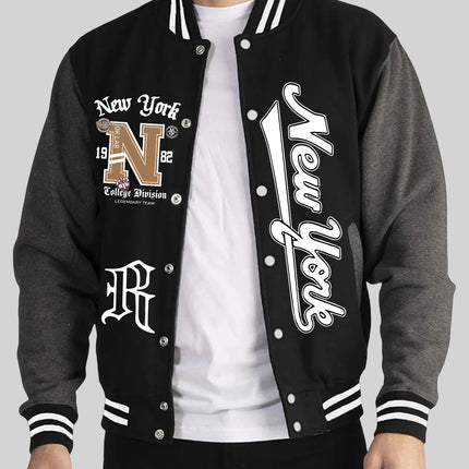 Los Angeles Art Letter Prints 2 Colors Tops Men Autumn Winter Casual Jackets Fashion Soft Baseball Jersey Loose Sports Clothes