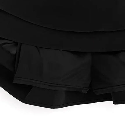 Lautaro Damen-Stufenminirock Frühling Sommer, Schwarz, Süß, Kawaii, Hohe Taille, Cutecore-Kleidung, Japanischer Modestil