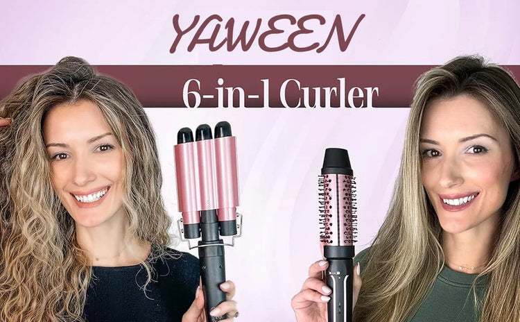 Curling Iron Set 5-in-1 Hair Curler with 3 Barrel Hair Crimper, Hair Straightener - Waver Heating Styling Tools for Women