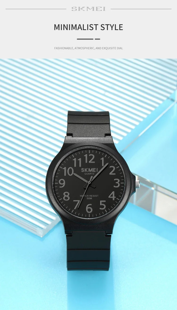 SKMEI Top Brand Casual Quartz Wristwatches Mens New Simple TPU Strap 3Bar Waterproof Watches For Male Time Clock Reloj Hombre
