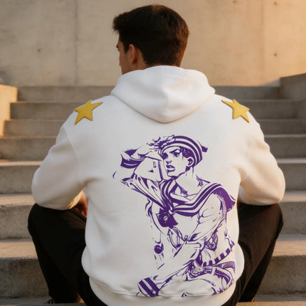 Jojo Bizarre Adventure Star Design Hoodies Women Men Zip Anime Hoodie Harajuku Streetwear Sweatshirt Y2k Men Clothing
