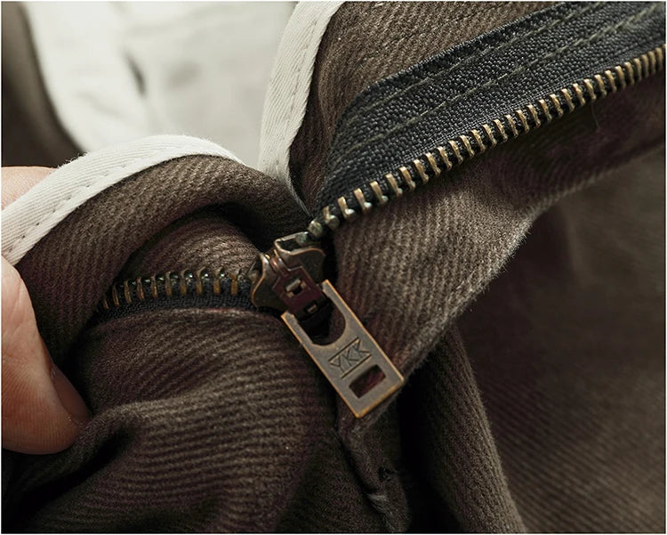 Solid color overalls men's straight leg CHINO casual pants Heavy cotton loose cone pants