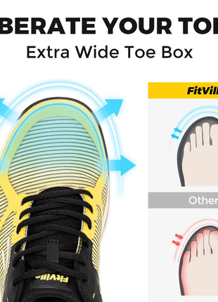 FitVille Scarpe da pickleball larghe da uomo Scarpe da tennis Scarpe da tennis da cancha intera con supporto per l'arco plantare Scarpe sportive leggere antiscivolo