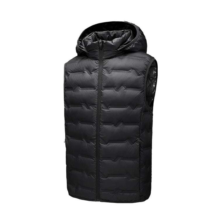 Winter Men White Duck Down Vest Men Waterproof Windproof Detachable Hat Sleeveless Vests Male Pockets Warm Ultralight Waistcoats