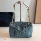Women Denim Handbag Ladies Flap Bag Crossbody Bag Female Classic Hand Bags Design Shoulder Messenger Purses and Handbag PlatiNum