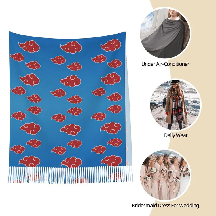 Neji Cloud Japanese Anime Shawl Wraps Women Winter Long Soft Scarf Pashmina Tassel Scarves