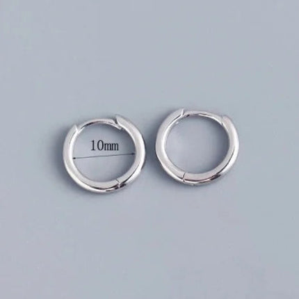2 pezzi piccoli orecchini a cerchio piccoli Huggie in acciaio inossidabile per le donne cerchio rotondo punk unisex orecchini rock gioielli penetranti della cartilagine PlatiNum