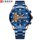 CURREN 8402 Orologio da uomo in acciaio inossidabile Moda creativa Quadrante luminoso con cronografo Orologio da uomo di lusso per il tempo libero reloj hombre platinumshop